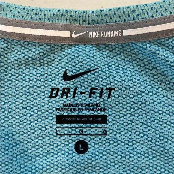Nike Dri-Fit Blue Long Sleeves Round Neck Athletic Running Shirt L - Picture 4 of 8